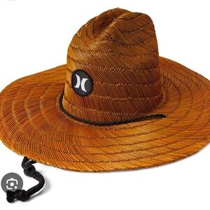 Hurley Men's Straw Lifeguard Hat in Amber Brown with Black Trim One Size $25